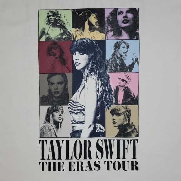 Taylor Swift The Eras Tour (Women's Medium) 100% Cotton White Graphic Tee - Picture 2 of 6